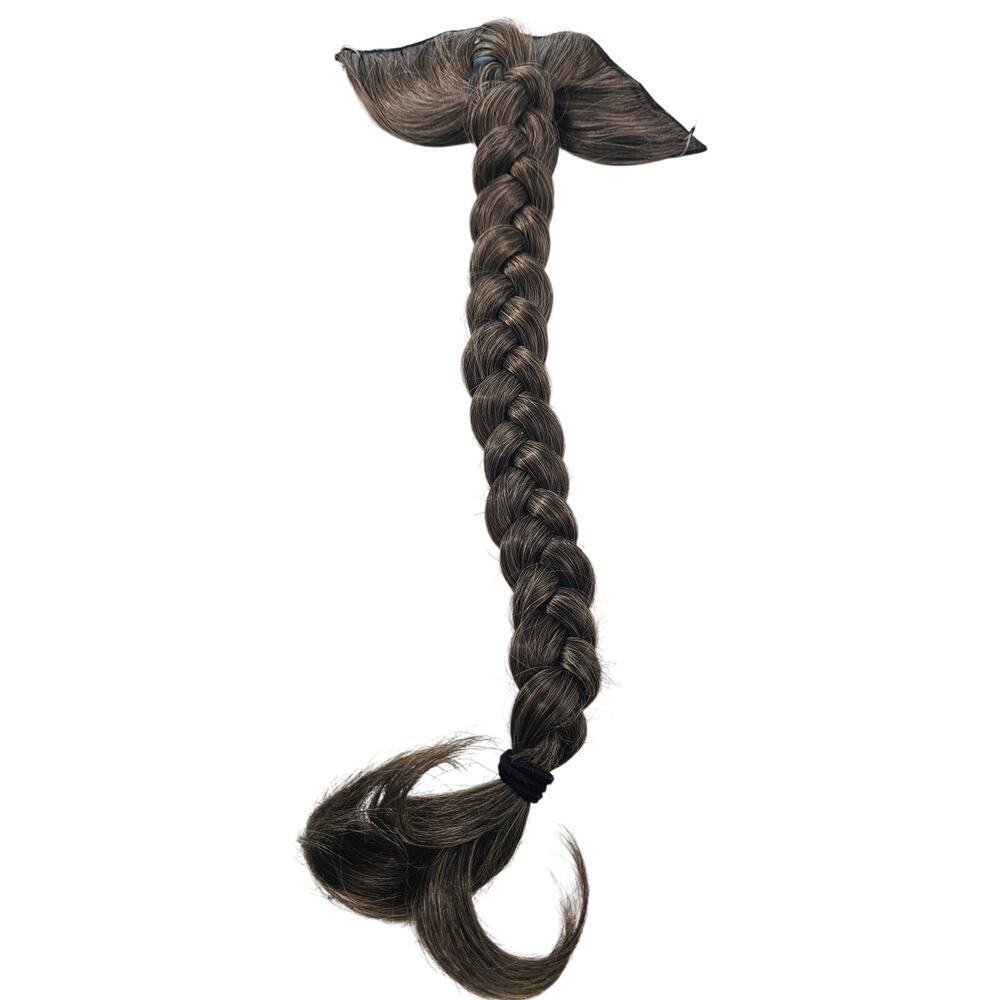 Mouse brown 15" braided hair extension piece realistic costume play NWOT
